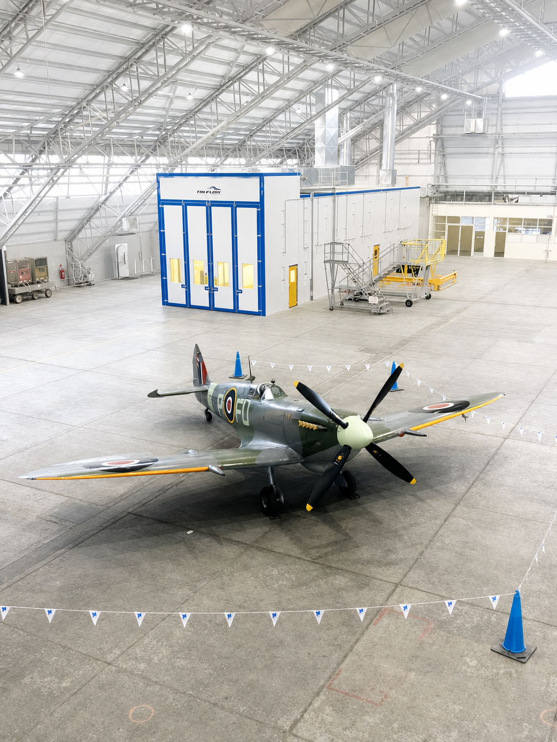 Spitfire in Hanger - Enhanced